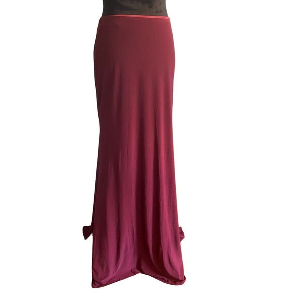 Alyce Paris Formal Floor-Length Skirt Size 6 Burgundy Polyester Womens Evening W - Picture 2 of 6